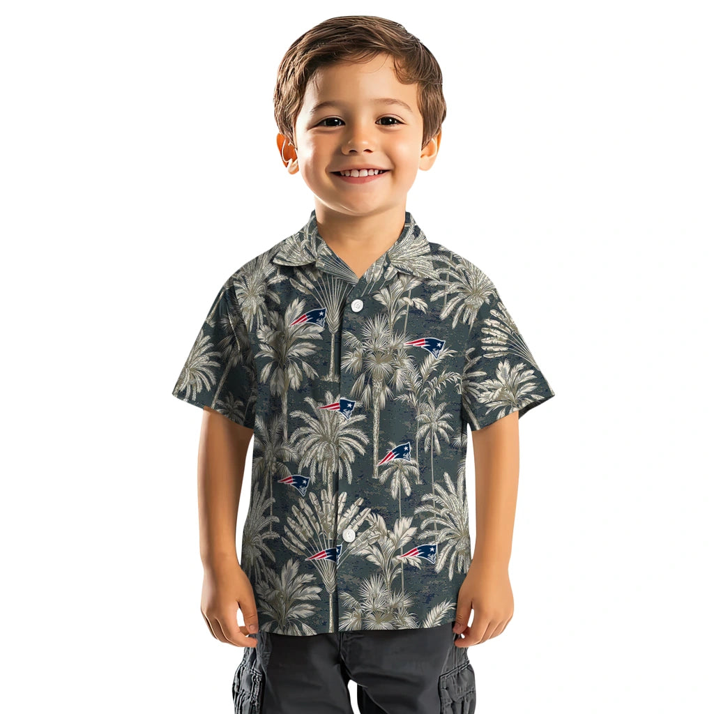 New England Patriots Hawaiian Shirt - Vintage Palm Tree | Moonbestprint