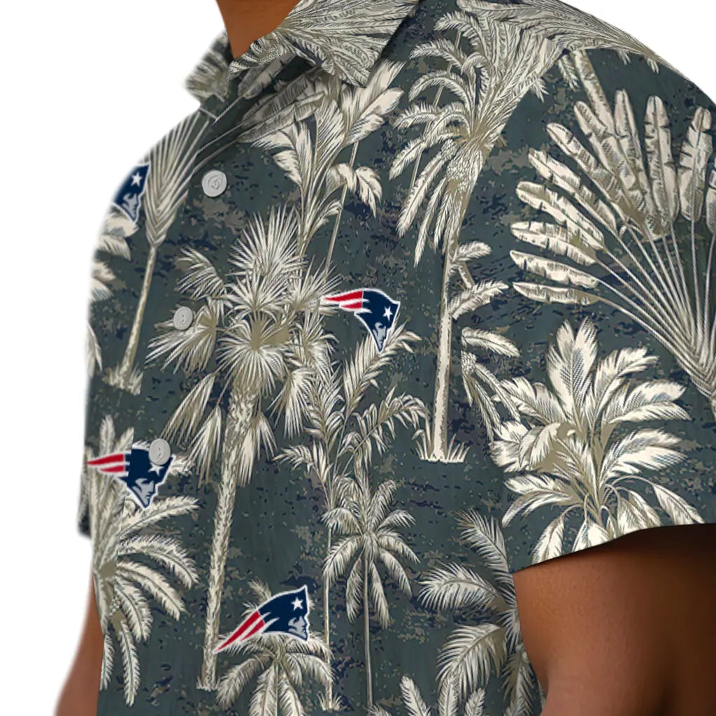 New England Patriots Hawaiian Shirt - Vintage Palm Tree | Moonbestprint