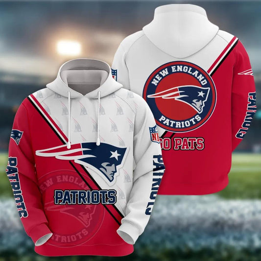 New England Patriots Logo NFL 3D All Over Print Hoodie -Moonbestprint
