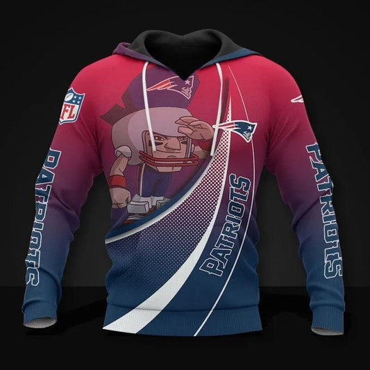 New England Patriots Rush Zone NFL 3D All Over Print Hoodie -Moonbestprint