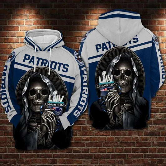 New England Patriots Skull Pharaoh NFL 3D All Over Print Hoodie -Moonbestprint