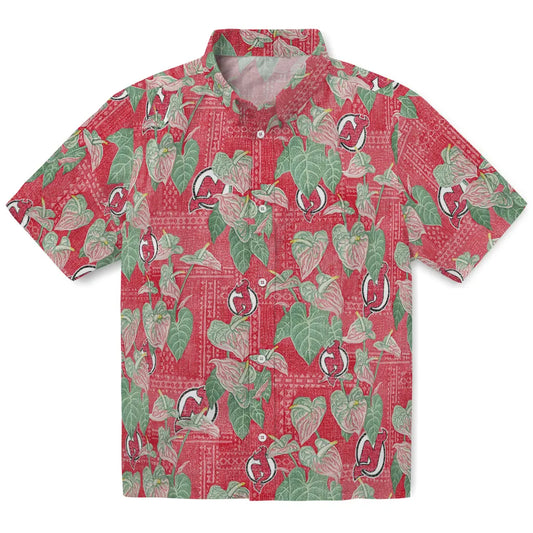 New Jersey Devils Hawaiian Shirt - Anthurium Overlay | Moonbestprint