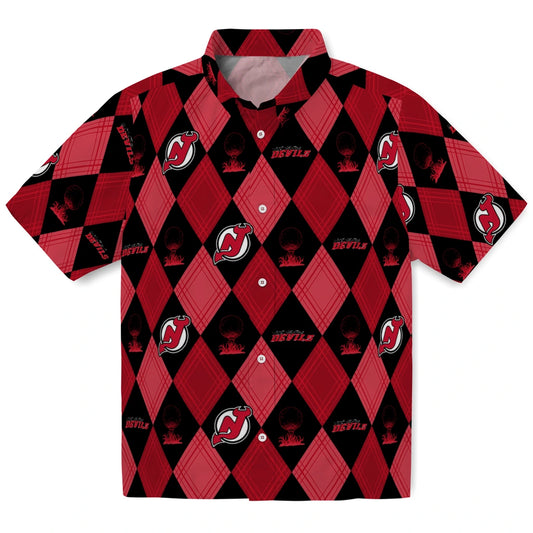 New Jersey Devils Hawaiian Shirt - Golfing Plaid | Moonbestprint