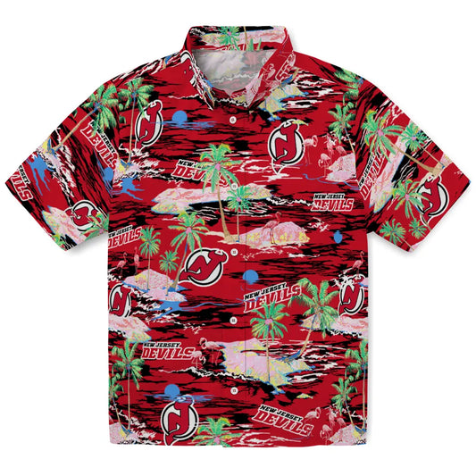 New Jersey Devils Hawaiian Shirt - Hawaii Island | Moonbestprint