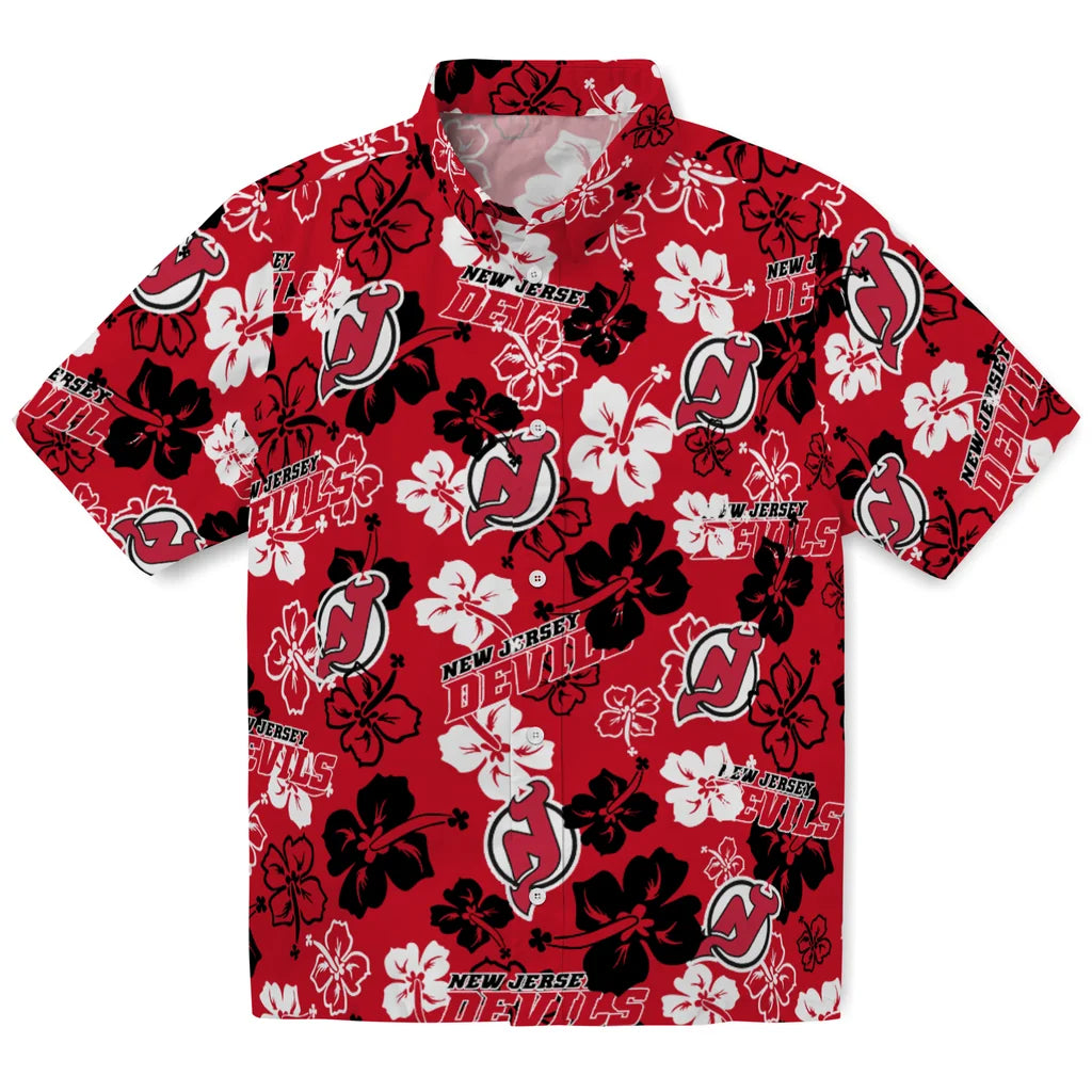 New Jersey Devils Hibiscus Bloom Hawaiian Shirt – Moonbestprint