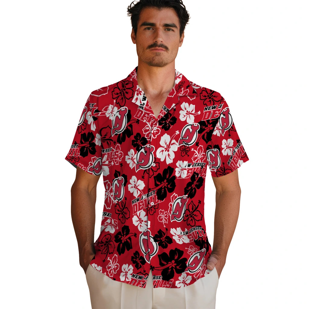 New Jersey Devils Hibiscus Bloom Hawaiian Shirt – Moonbestprint