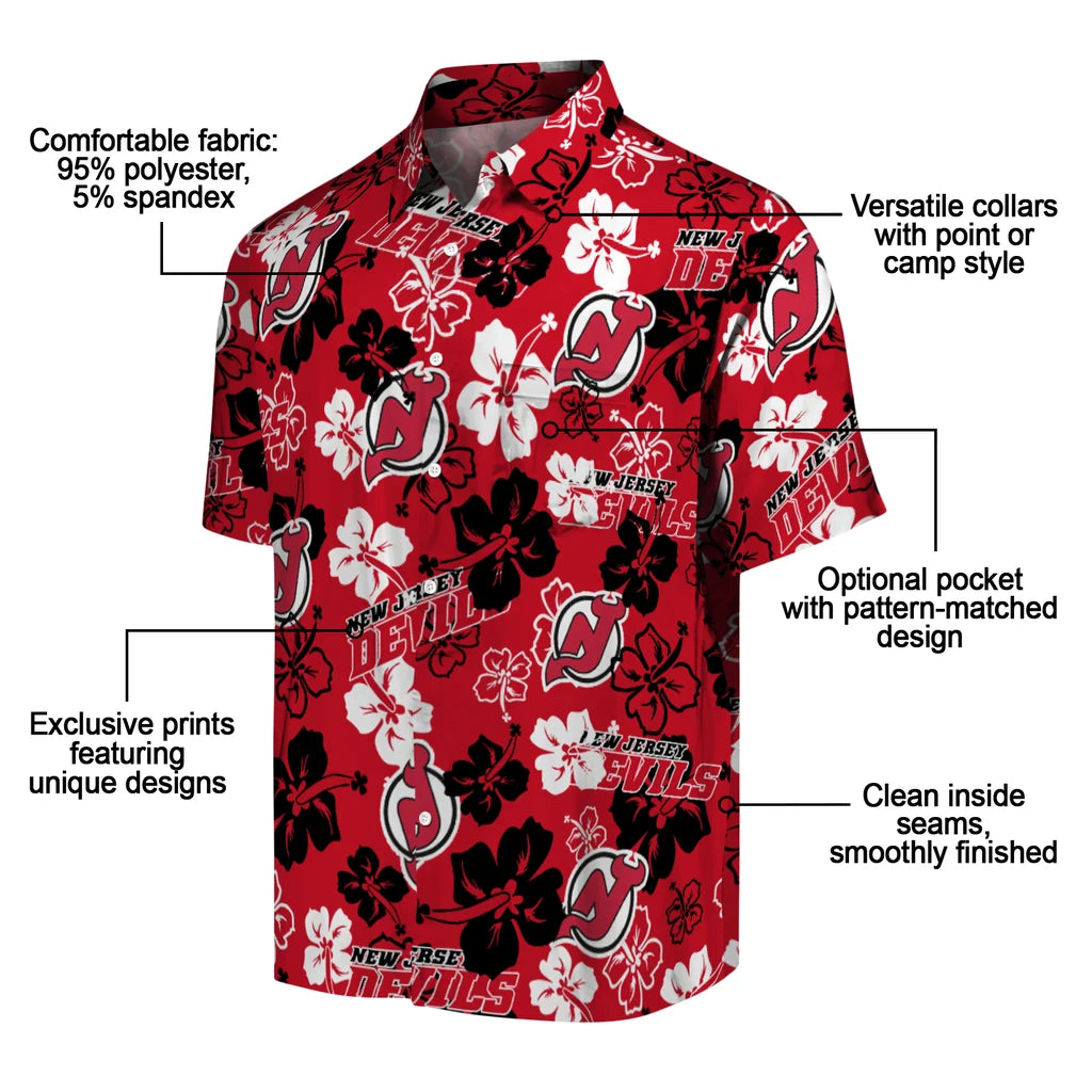New Jersey Devils Hibiscus Bloom Hawaiian Shirt – Moonbestprint