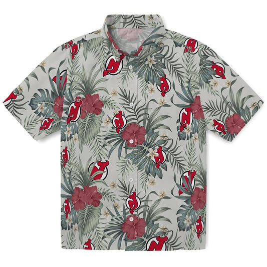 New Jersey Devils Hawaiian Shirt - Hibiscus Designs | Moonbestprint