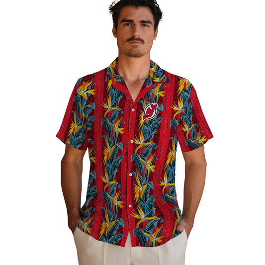 New Jersey Devils Hawaiian Shirt - Paradise Vines | Moonbestprint