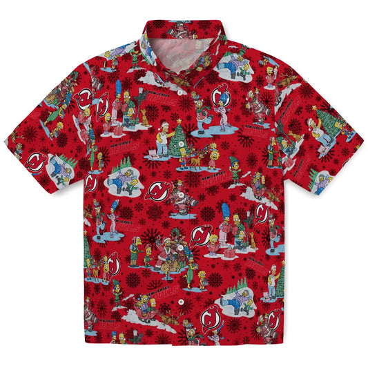 New Jersey Devils Hawaiian Shirt - Simpsons Christmas | Moonbestprint