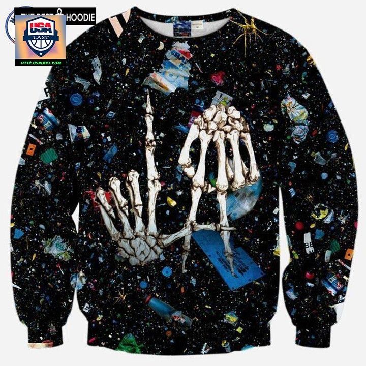 New Mens Fashion Sweater 3D Printed Space Debris Skull Hands Hoodies Casual Autumn Tops Asia S-Xl Sh4587 ? Usalast