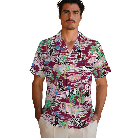 New Mexico State Aggies Flamingo Retreat 2026 Hawaiian Shirt – Moonbestprint