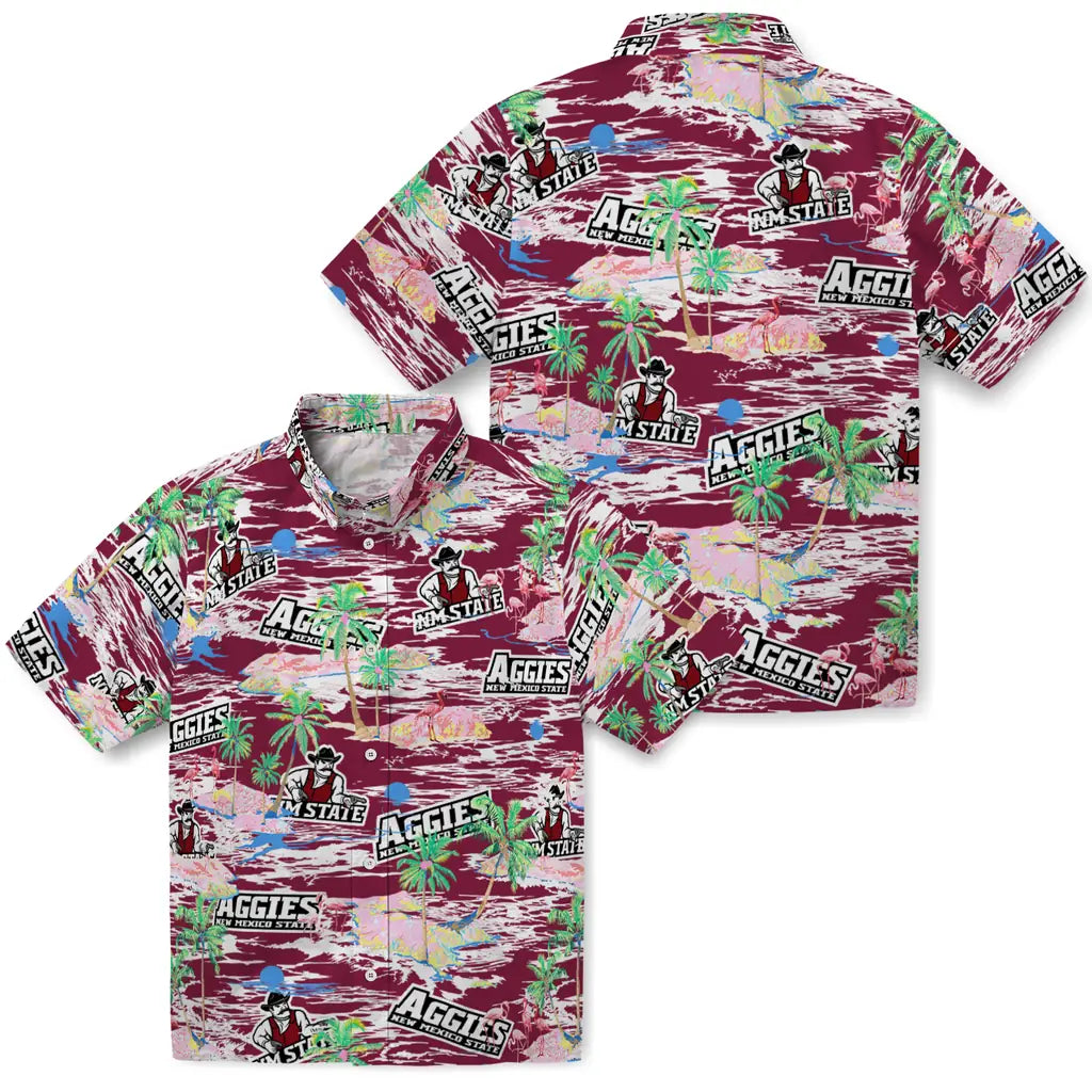 New Mexico State Aggies Flamingo Retreat 2026 Hawaiian Shirt – Moonbestprint