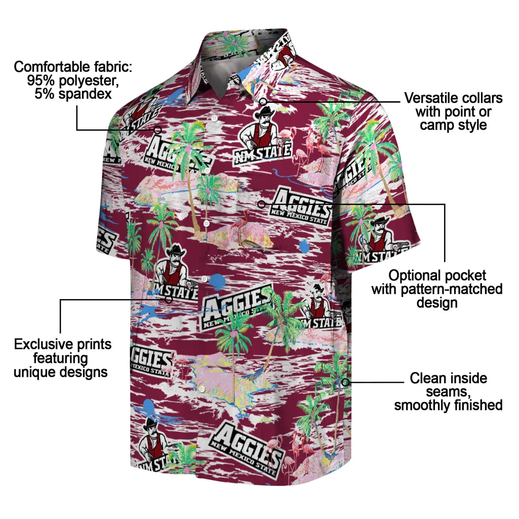 New Mexico State Aggies Flamingo Retreat 2026 Hawaiian Shirt – Moonbestprint