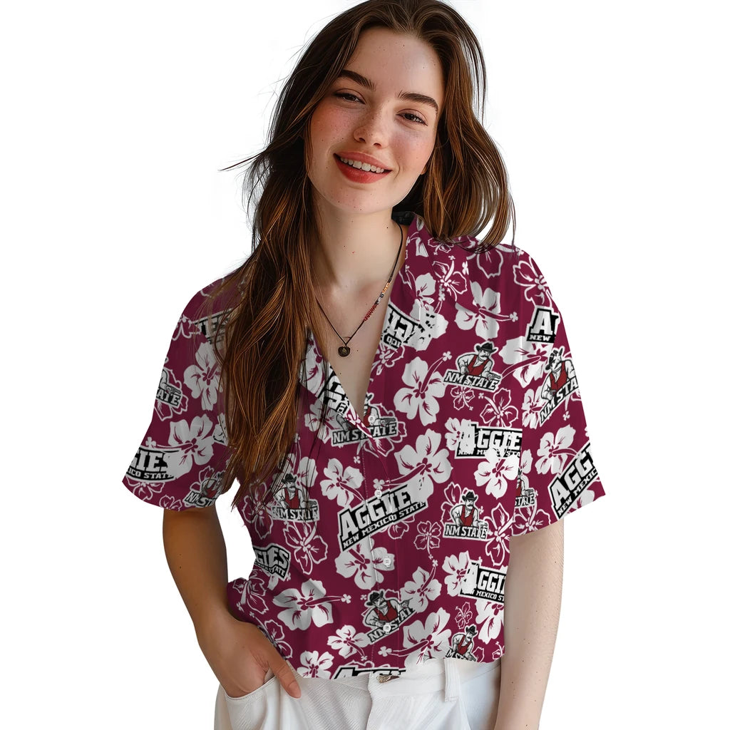 New Mexico State Aggies Hibiscus Bloom Hawaiian Shirt – Moonbestprint