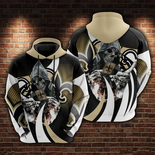 New Orleans Saints Death NFL 3D All Over Print Hoodie -Moonbestprint