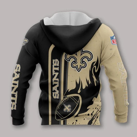 New Orleans Saints Fire Ball NFL 3D All Over Print Hoodie -Moonbestprint