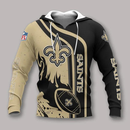 New Orleans Saints Fire Ball NFL 3D All Over Print Hoodie -Moonbestprint