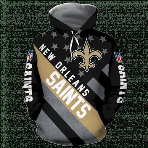 New Orleans Saints Flag NFL 3D All Over Print Hoodie -Moonbestprint