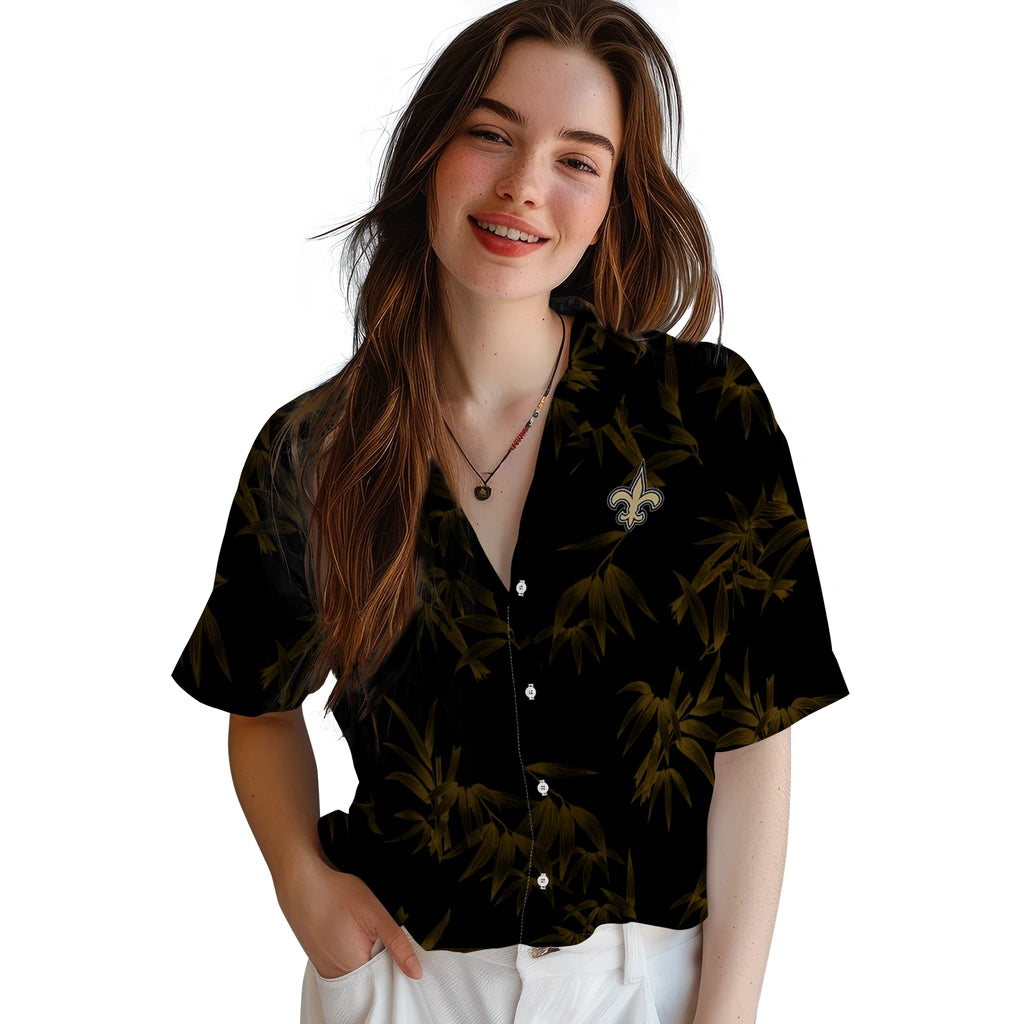 New Orleans Saints Hawaiian Shirt - Bamboo Branches | Moonbestprint