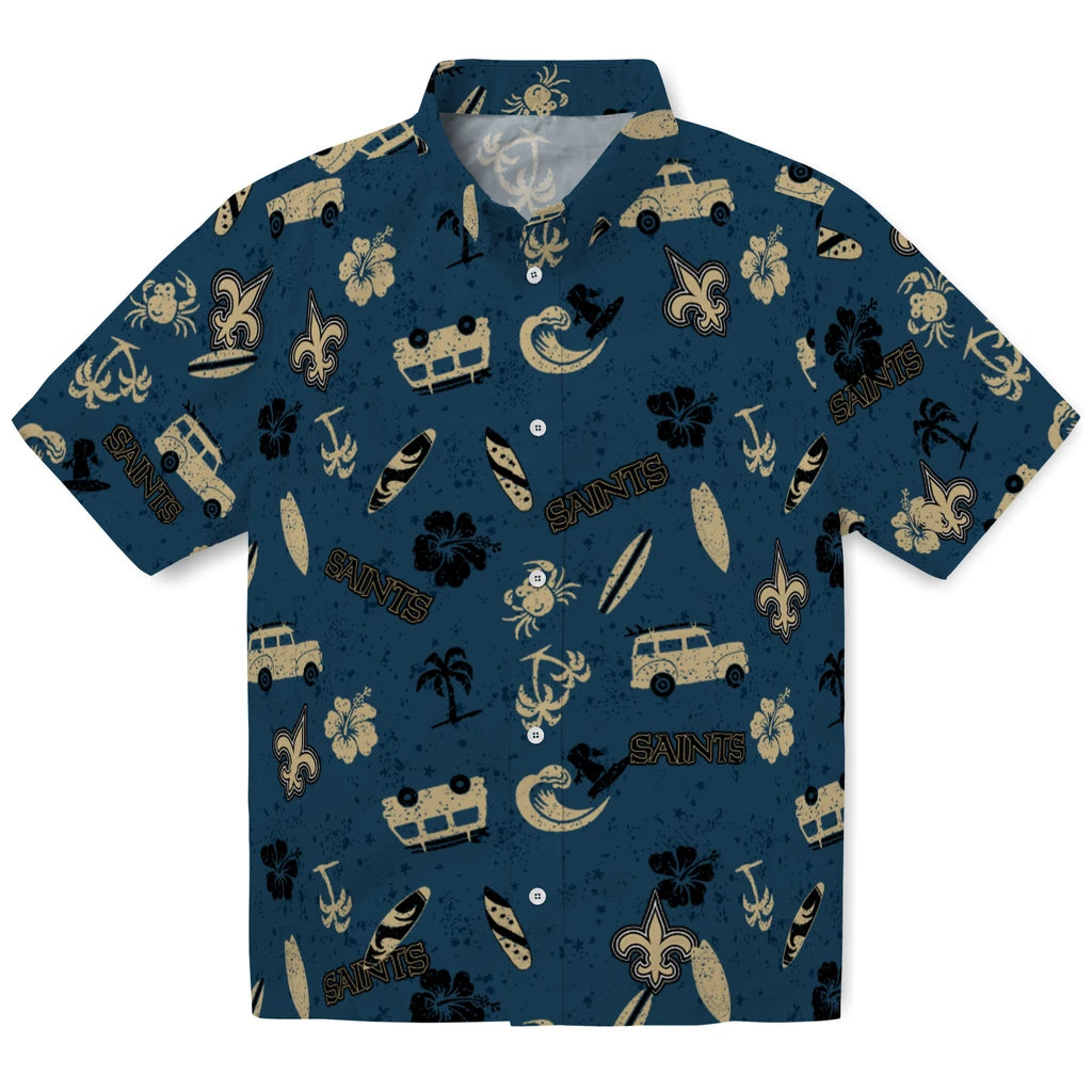 New Orleans Saints Hawaiian Shirt - Beach Vibe | Moonbestprint