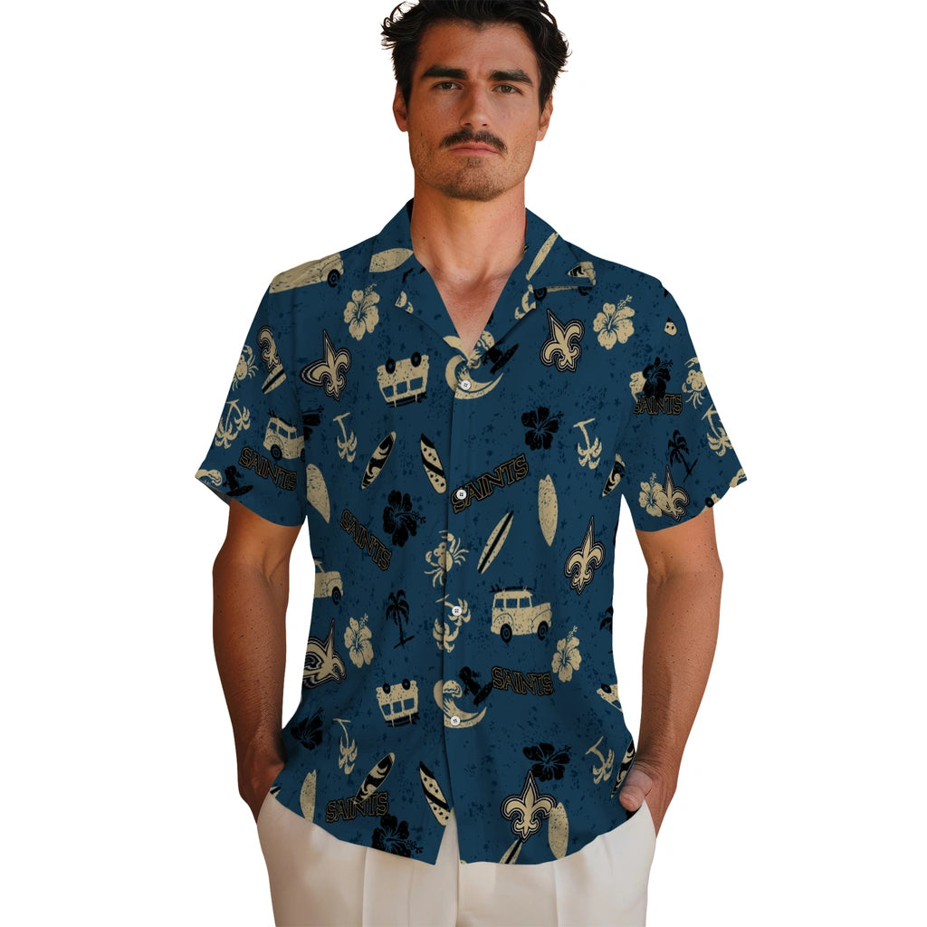 New Orleans Saints Hawaiian Shirt - Beach Vibe | Moonbestprint