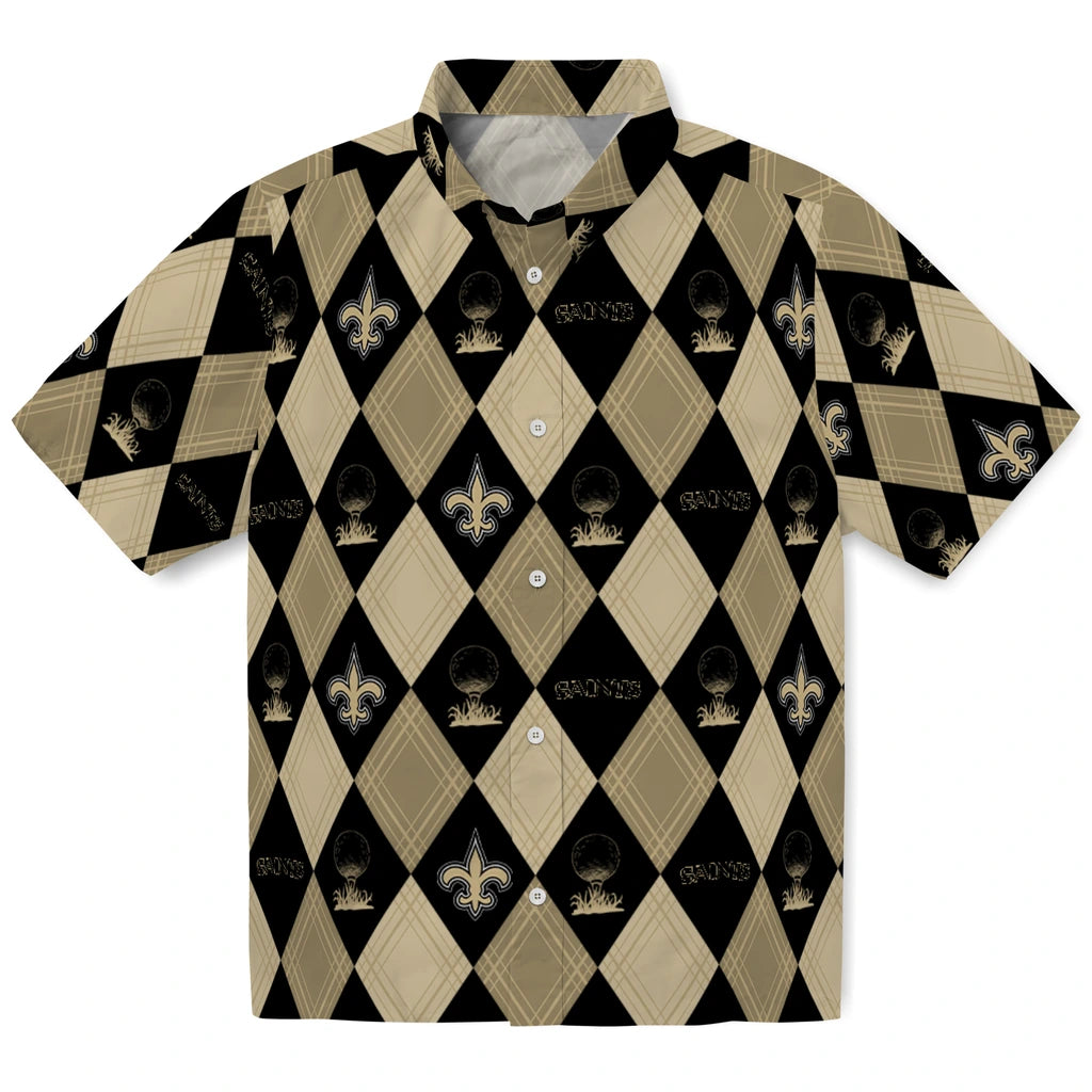 New Orleans Saints Hawaiian Shirt - Golfing Plaid | Moonbestprint