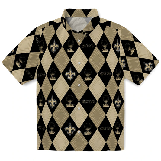 New Orleans Saints Hawaiian Shirt - Golfing Plaid | Moonbestprint