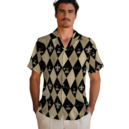 New Orleans Saints Hawaiian Shirt - Golfing Plaid | Moonbestprint