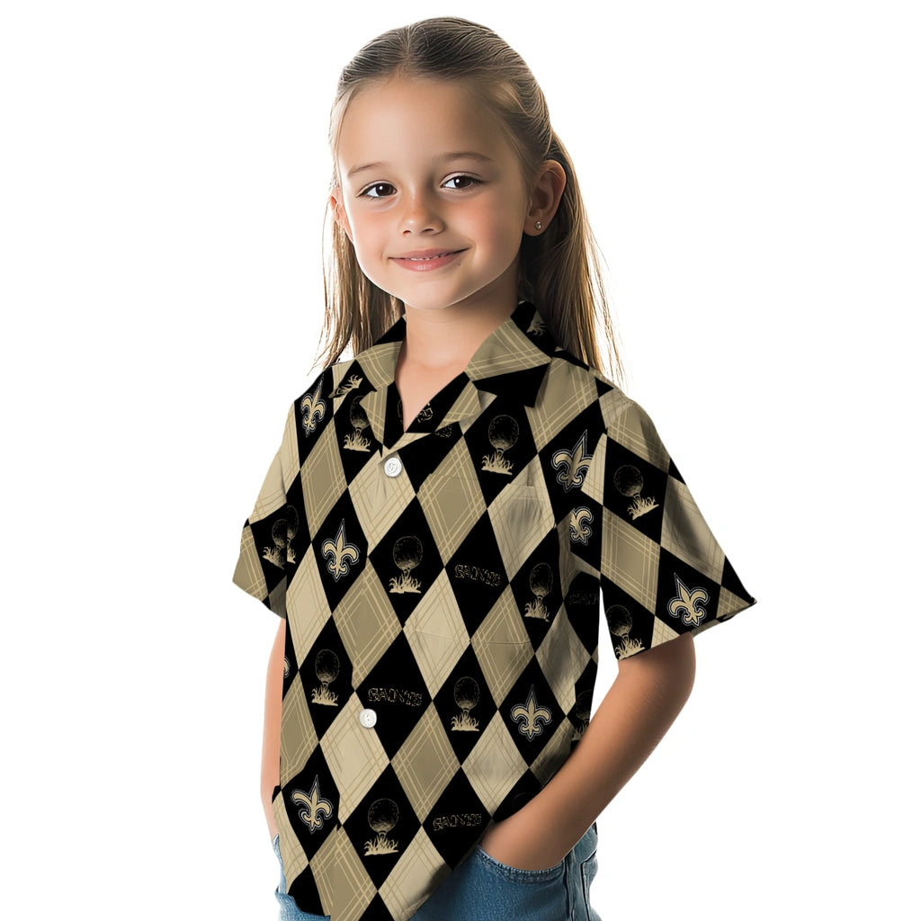 New Orleans Saints Hawaiian Shirt - Golfing Plaid | Moonbestprint