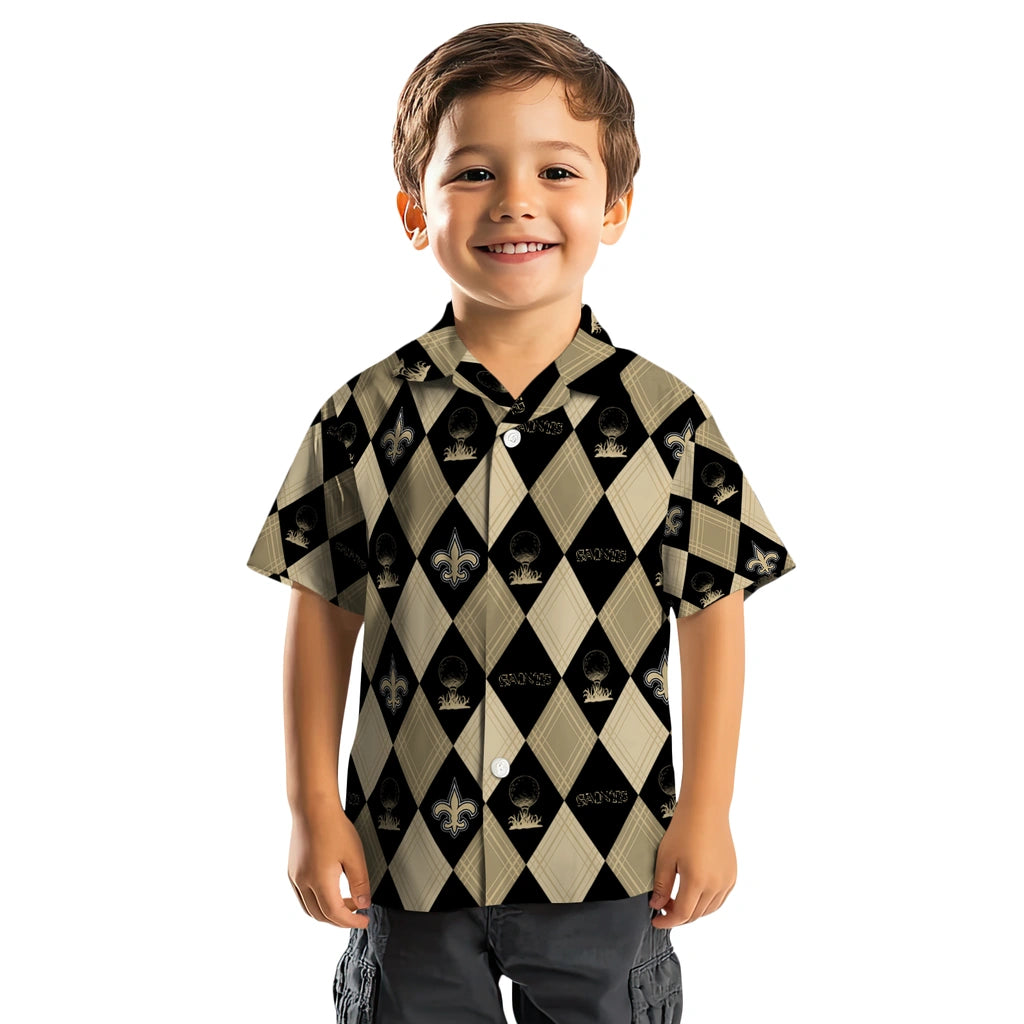 New Orleans Saints Hawaiian Shirt - Golfing Plaid | Moonbestprint