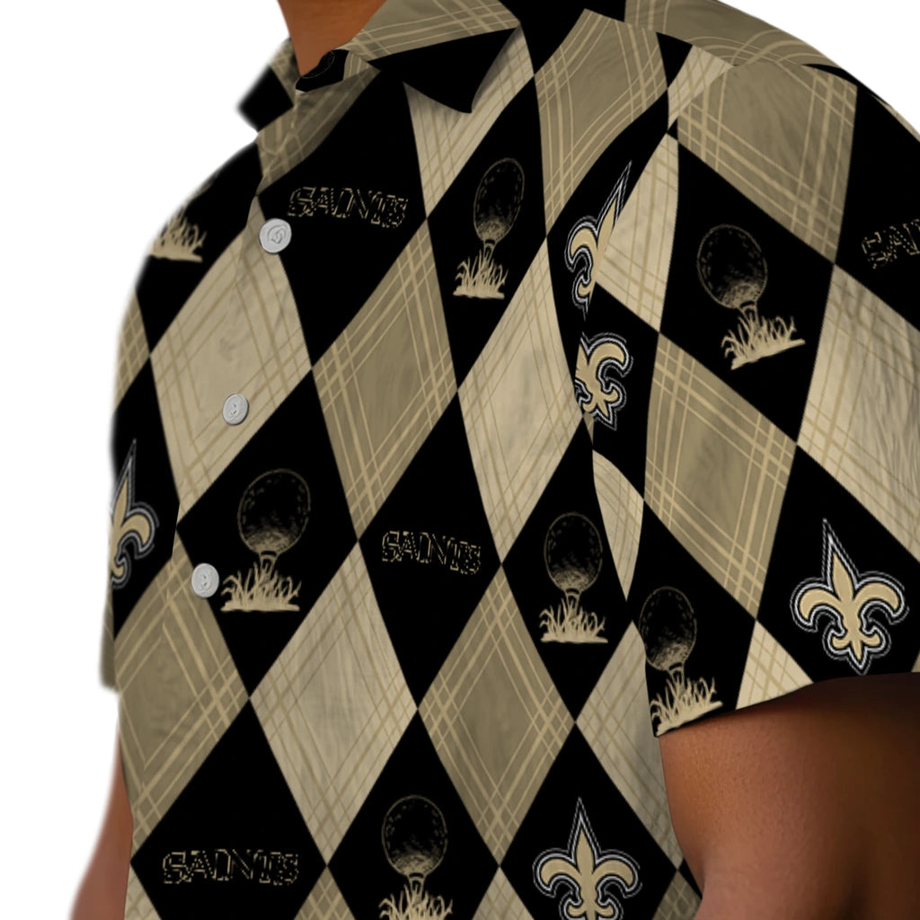 New Orleans Saints Hawaiian Shirt - Golfing Plaid | Moonbestprint