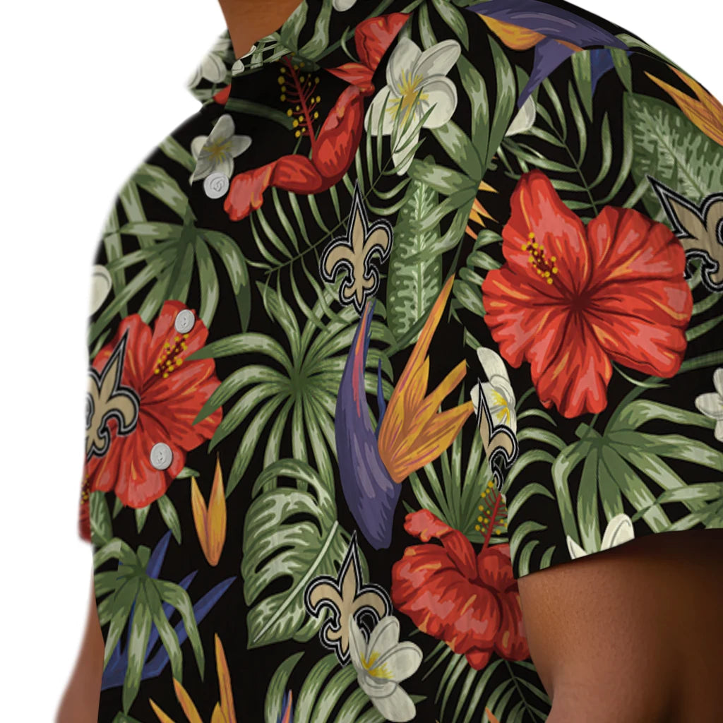 New Orleans Saints Hawaiian Shirt - Hawaii Floral Hibiscus | Moonbestprint