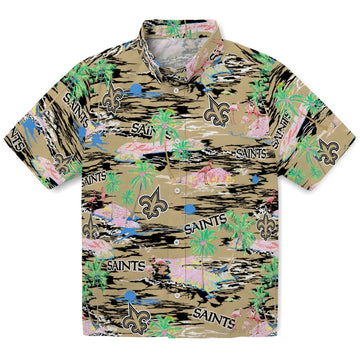 New Orleans Saints Hawaiian Shirt - Hawaii Island | Moonbestprint
