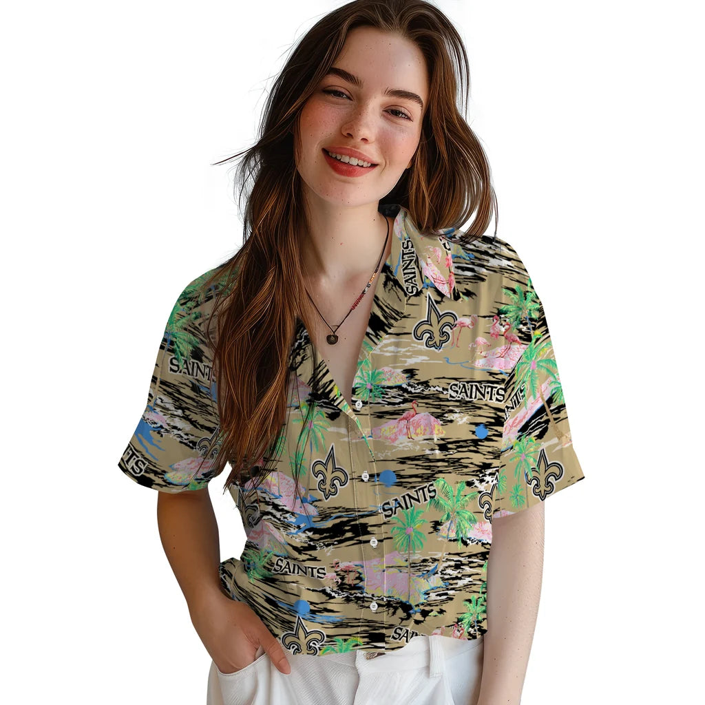 New Orleans Saints Hawaiian Shirt - Hawaii Island | Moonbestprint