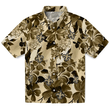 New Orleans Saints Hawaiian Shirt - Hibiscus Arrangement | Moonbestprint