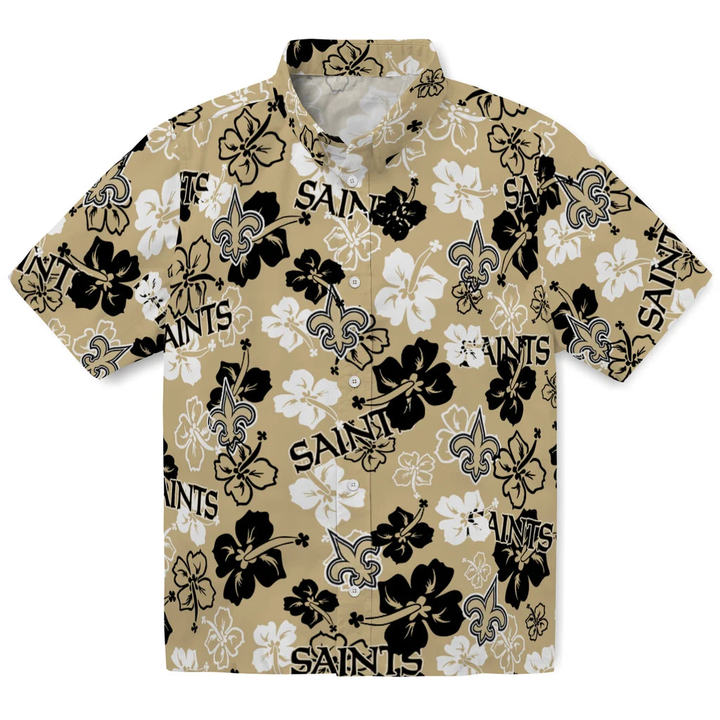 New Orleans Saints Hibiscus Bloom Hawaiian Shirt – Moonbestprint
