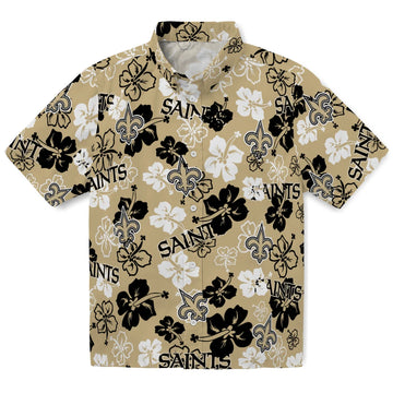 New Orleans Saints Hibiscus Bloom Hawaiian Shirt – Moonbestprint