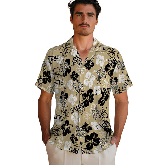 New Orleans Saints Hibiscus Bloom Hawaiian Shirt – Moonbestprint