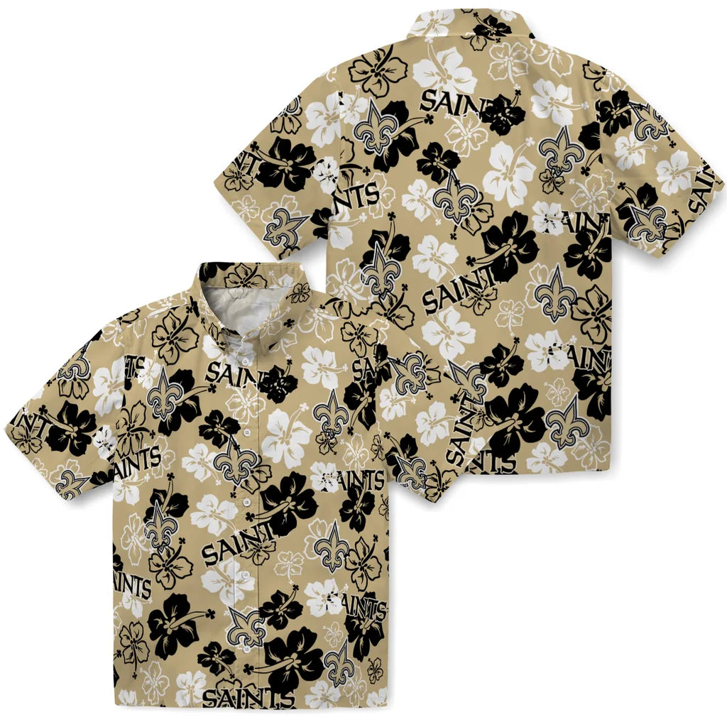 New Orleans Saints Hibiscus Bloom Hawaiian Shirt – Moonbestprint
