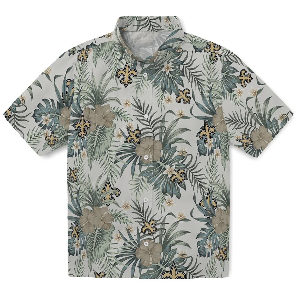 New Orleans Saints Hawaiian Shirt - Hibiscus Designs | Moonbestprint