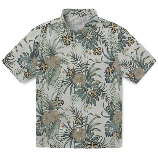New Orleans Saints Hawaiian Shirt - Hibiscus Designs | Moonbestprint