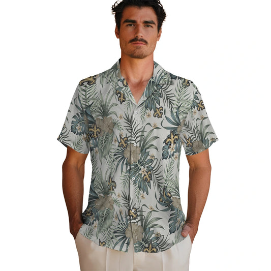 New Orleans Saints Hawaiian Shirt - Hibiscus Designs | Moonbestprint