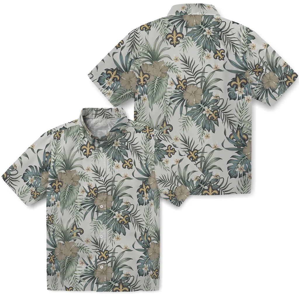 New Orleans Saints Hawaiian Shirt - Hibiscus Designs | Moonbestprint