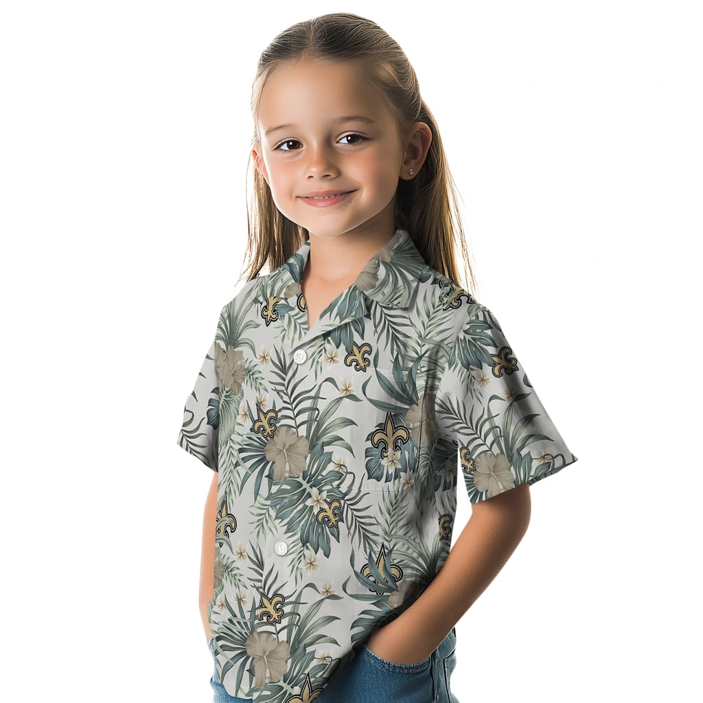 New Orleans Saints Hawaiian Shirt - Hibiscus Designs | Moonbestprint