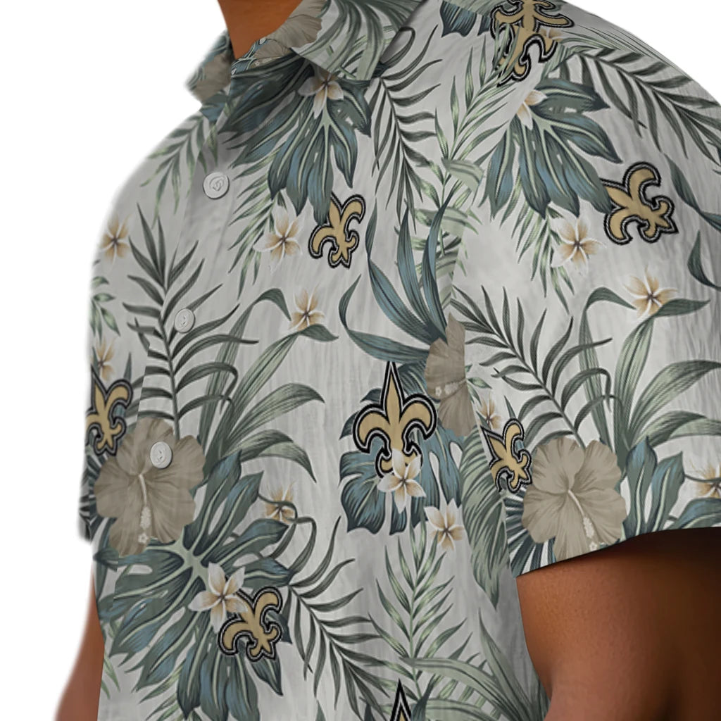 New Orleans Saints Hawaiian Shirt - Hibiscus Designs | Moonbestprint