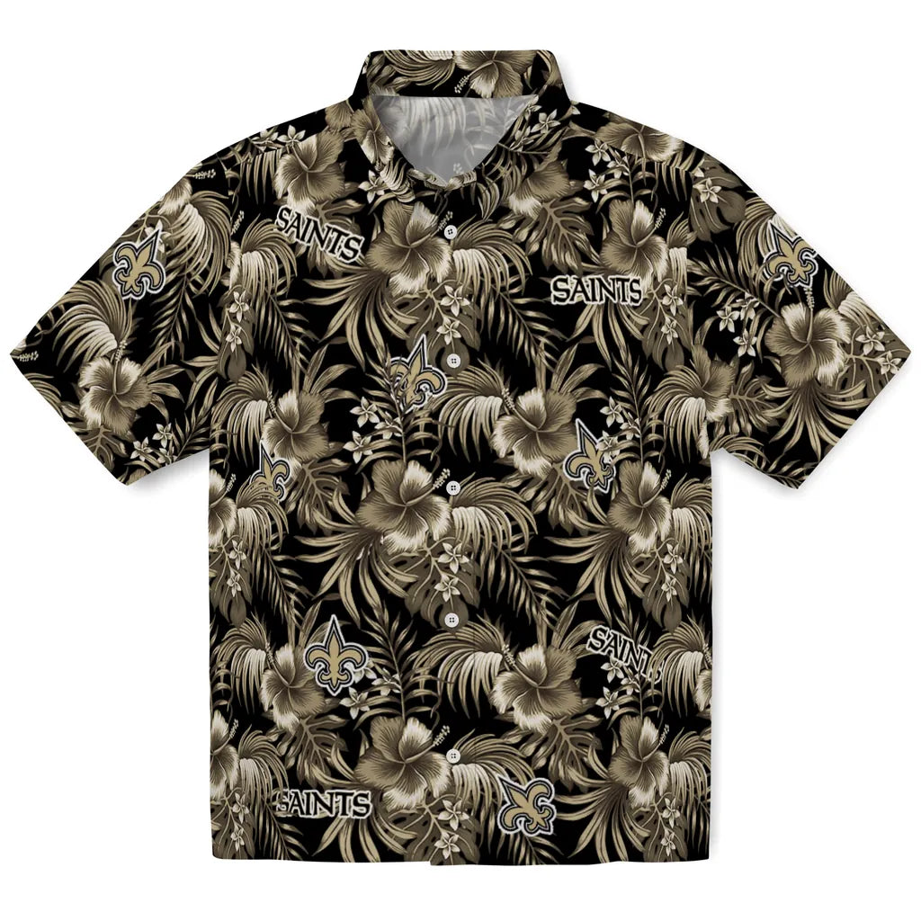 New Orleans Saints Hawaiian Shirt - Hibiscus Exotic | Moonbestprint