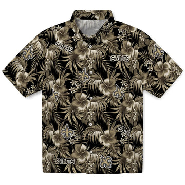 New Orleans Saints Hawaiian Shirt - Hibiscus Exotic | Moonbestprint
