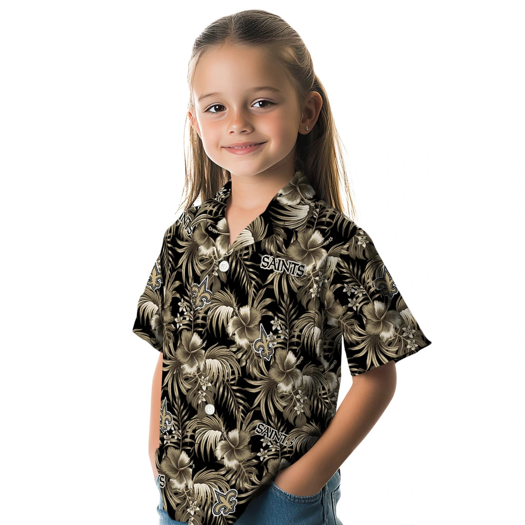 New Orleans Saints Hawaiian Shirt - Hibiscus Exotic | Moonbestprint
