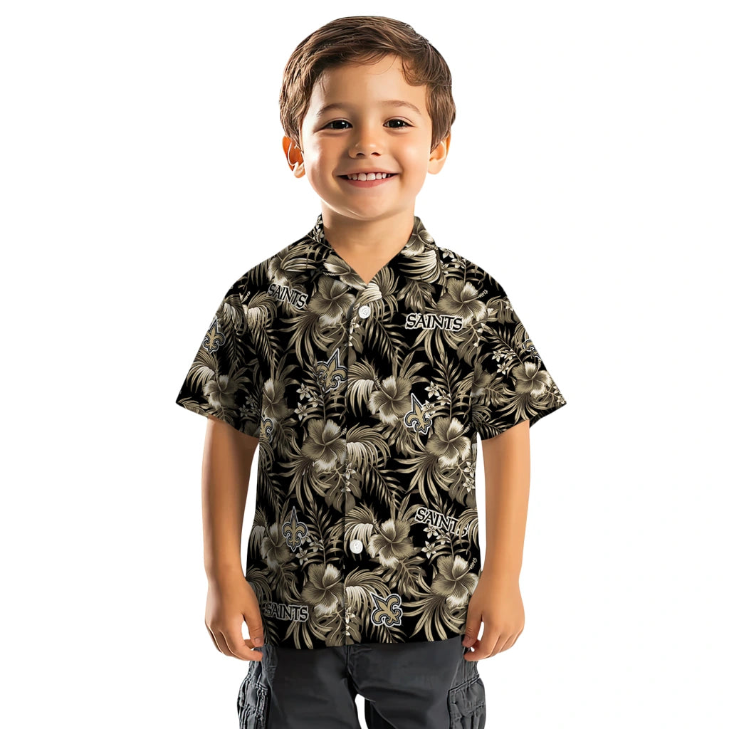 New Orleans Saints Hawaiian Shirt - Hibiscus Exotic | Moonbestprint